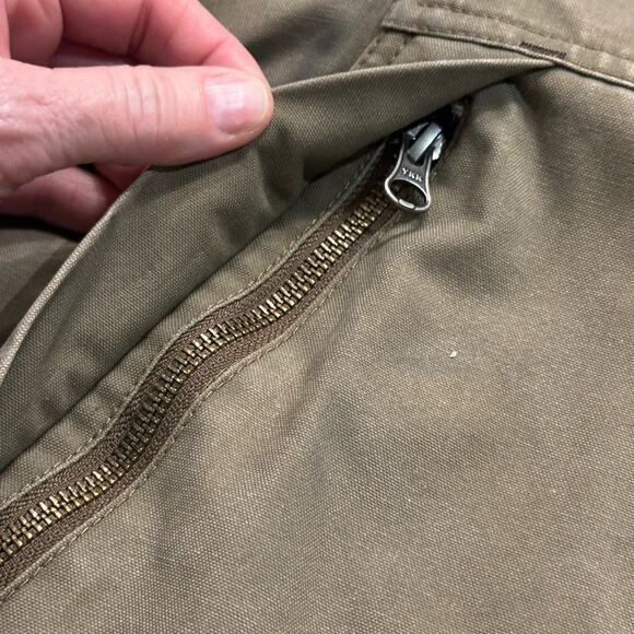 Carhartt Thinsulate Mens XL Heavyweight Duck Cloth Coat Chest Logo in Khaki - Picture 6 of 12